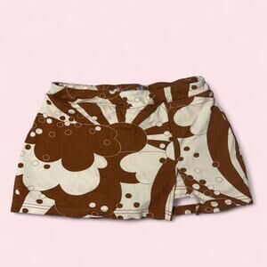 Urban Outfitters brown mini skort with cute print size small